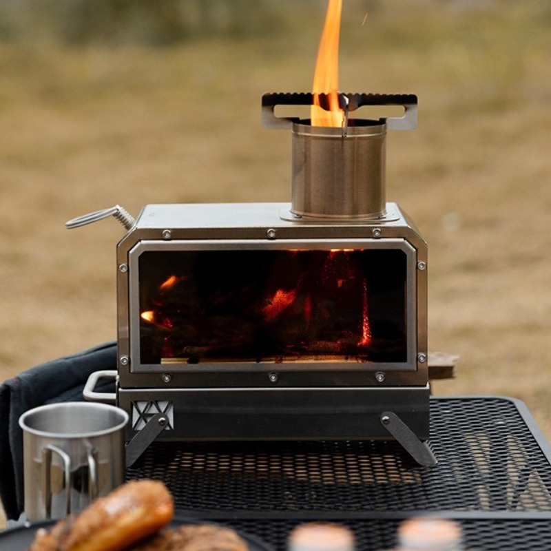 Cooking Outdoor Camping - Stainless Steel Square Firewood Stove Portable