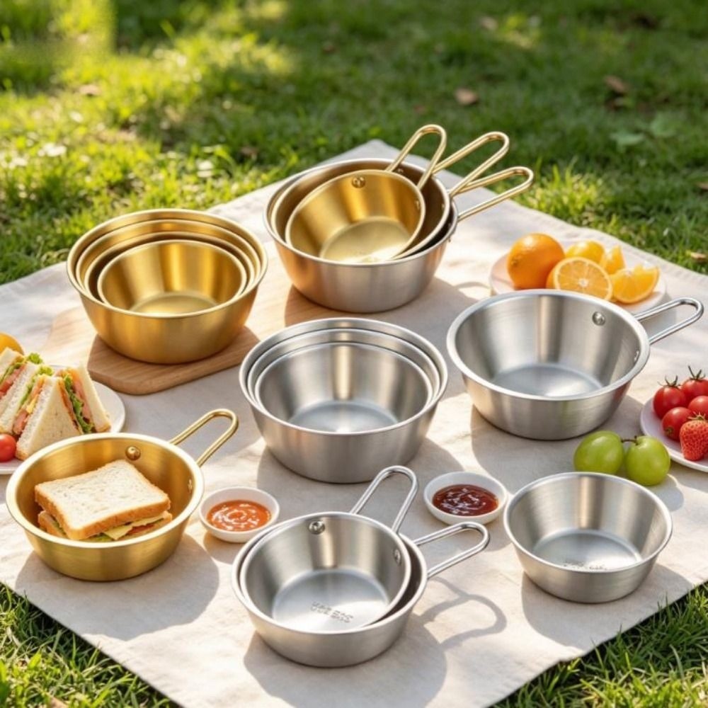 Camping Cooking Materials - Stainless Steel Material Cooking Mixing Bowl
