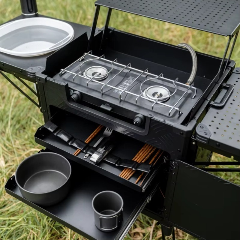 Camping Cooking Box - All-In-One Foldable Outdoor Camping Kitchen Station