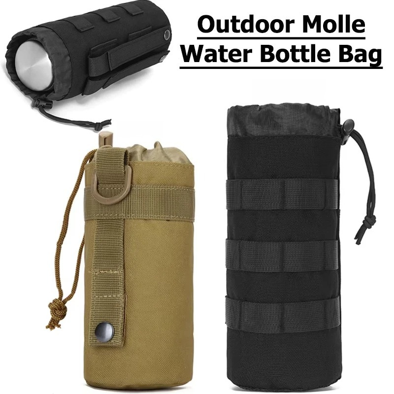 Camping Cooking Tin - Outdoor Molle Water Bottle Bag Kettle