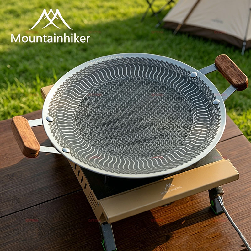 Camping Cooking Tin - Mountainhiker Non-Stick Stainless Steel BBQ Skillet