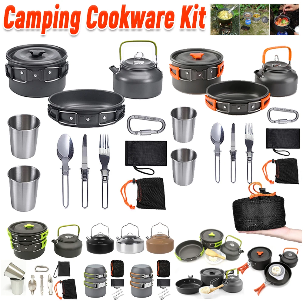 Camping Cooking Pot - Camping Cookware Kit Kettle Pot Pan