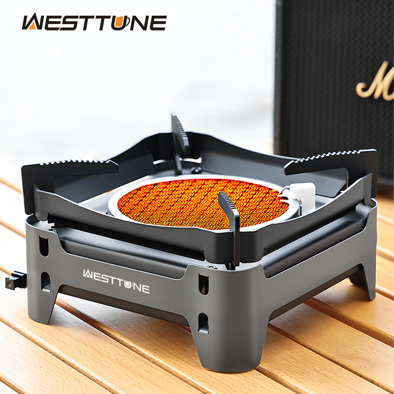 Camping Cooking Box - WESTTUNE Outdoor Infrared Combustion Stove Portable
