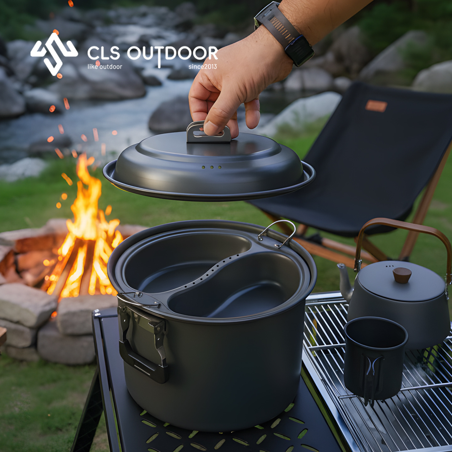 6.5L Large Capacity Mandarin D - Camping Cooking Pot Large recension och pris