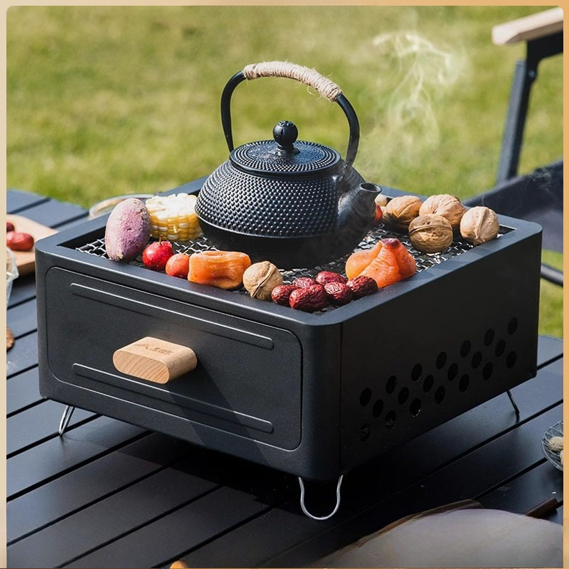 Portable Charcoal BBQ Grill Sq - Cooking Outdoor Camping recension och pris