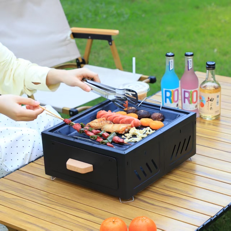 Portable Charcoal BBQ Grill Sq - Cooking Outdoor Camping recension och pris