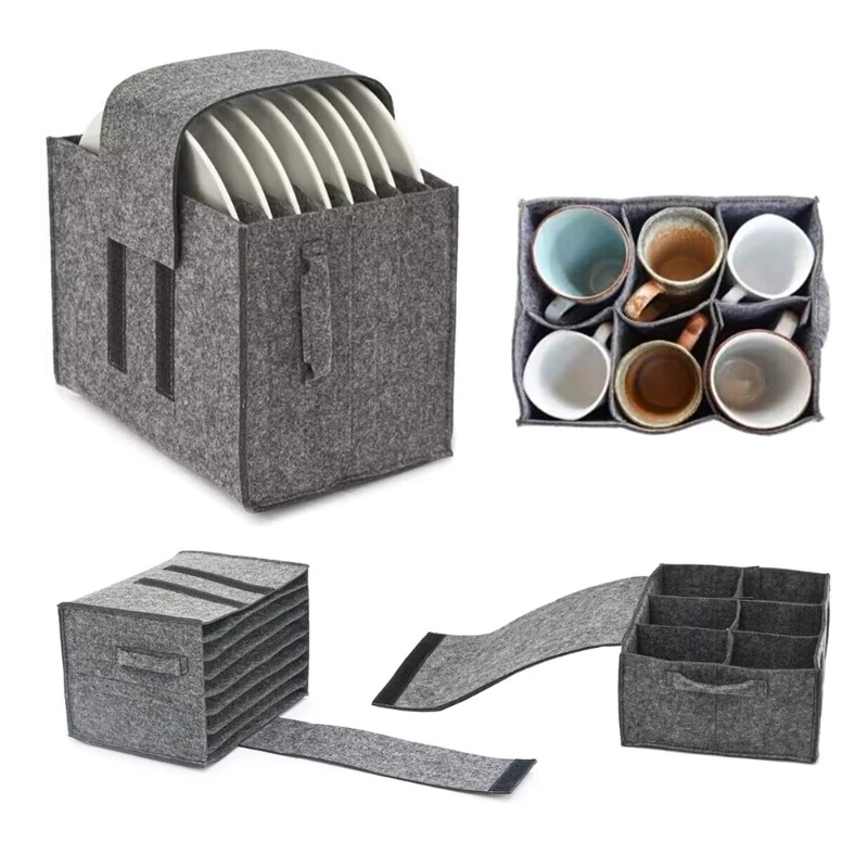 Felt Plate Dish Cup Storage Ba - Camping Cooking Meals recension och pris