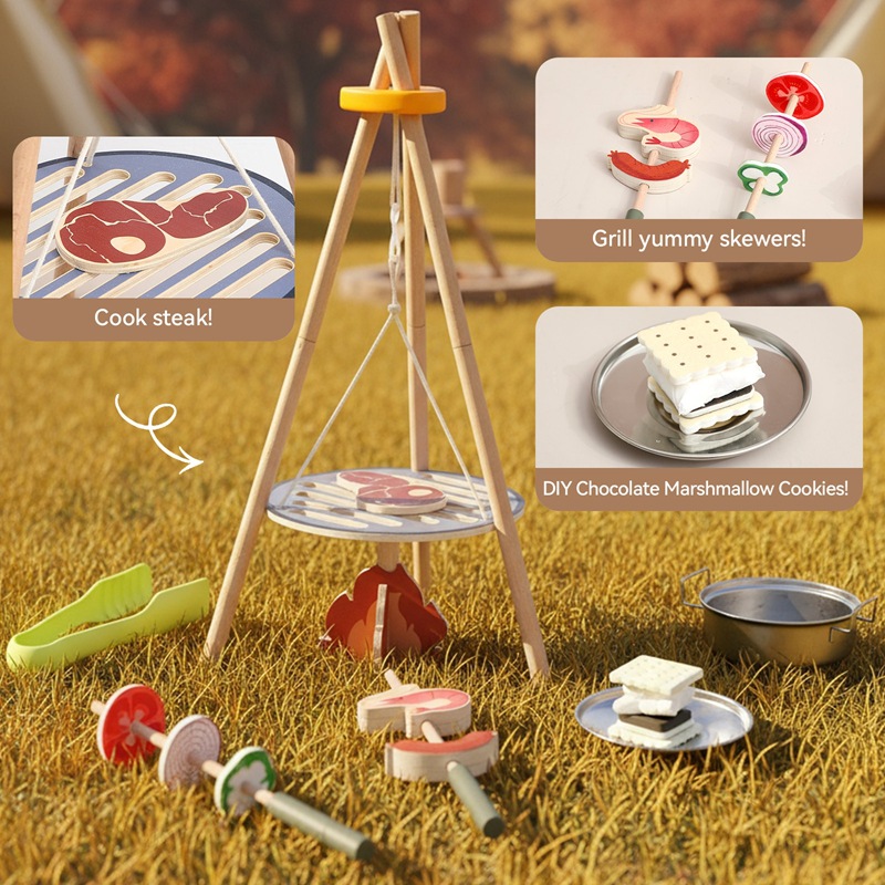Wooden Kids Camping Barbecue T - Camping Cooking Gifts recension och pris