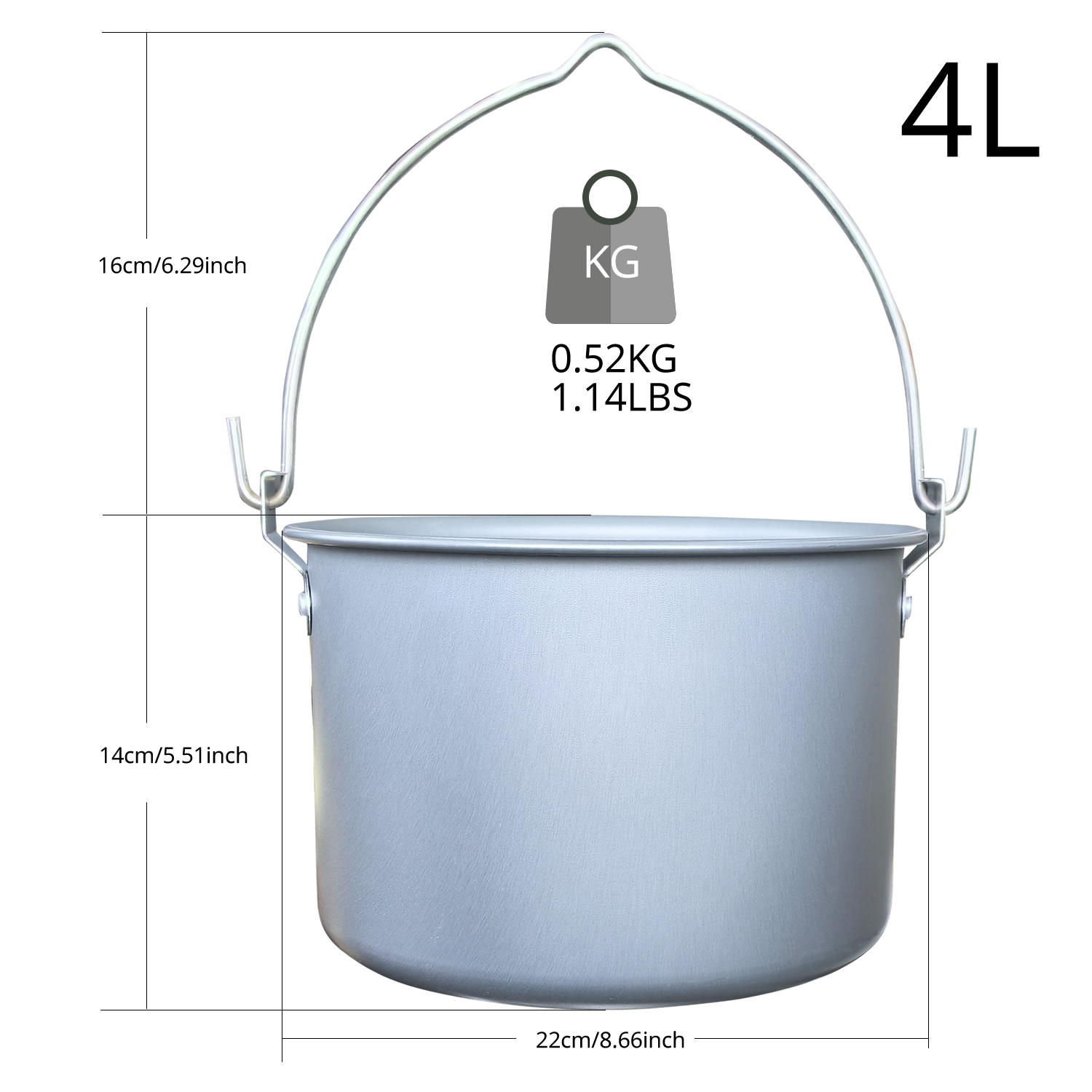 4L Outdoor Hanging Pot Camping - Camping Cooking Pot Large recension och pris