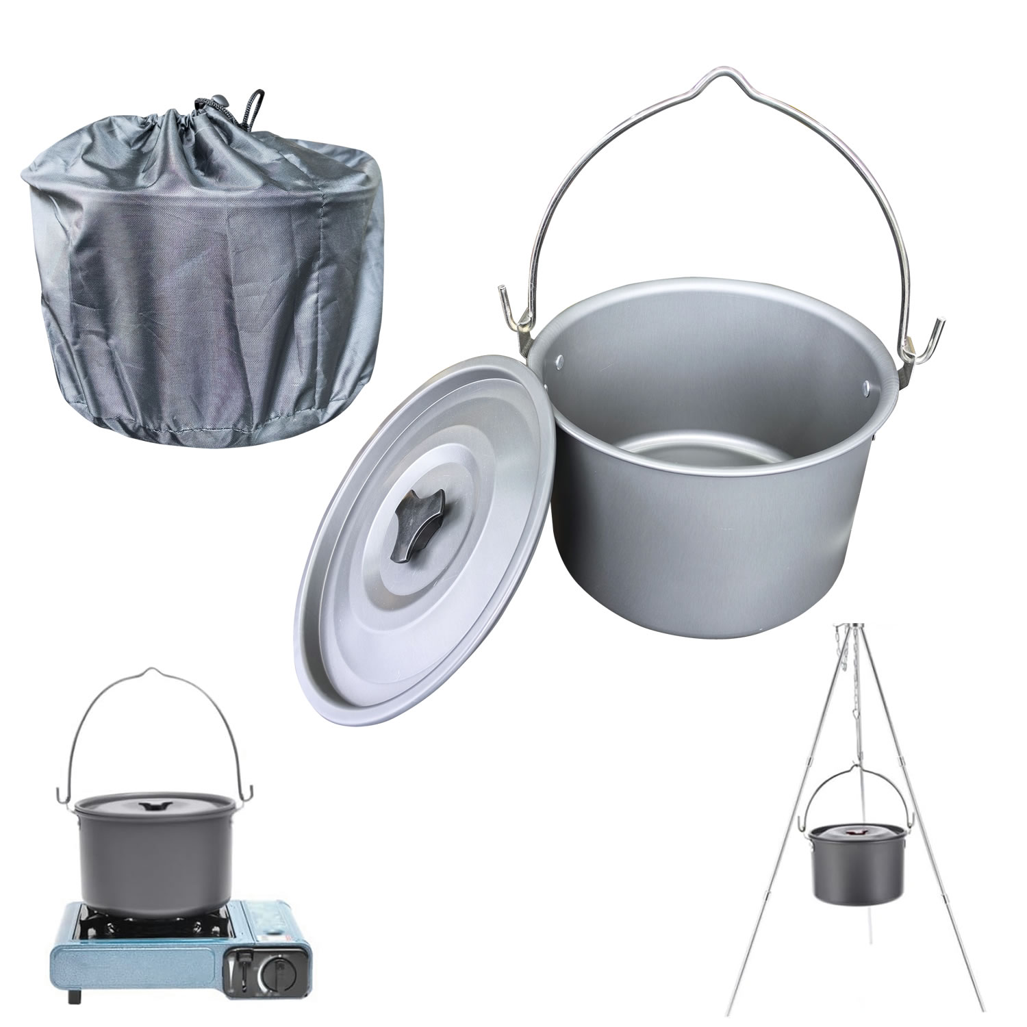 4L Outdoor Hanging Pot Camping - Camping Cooking Pot Large recension och pris
