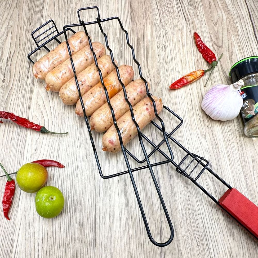 Portable BBQ Grill Mesh Holder - Camping Cooking Materials recension och pris