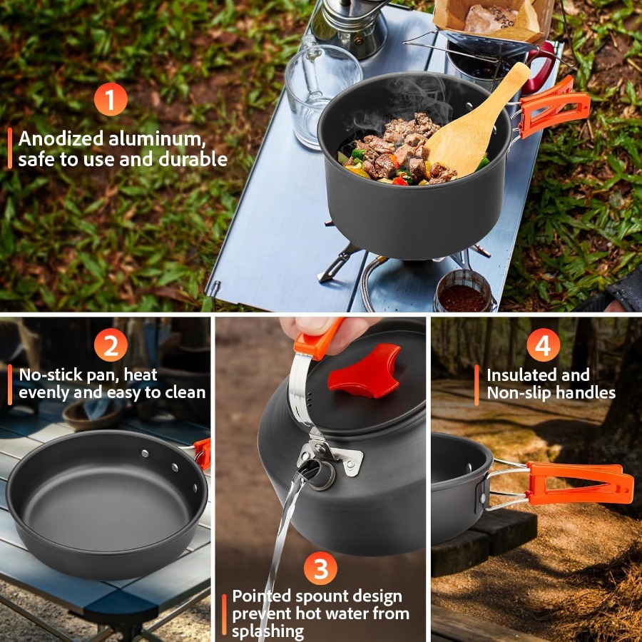 Camping Cookware Set: 35oz Non - Camping Cooking Pot recension och pris